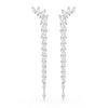 Swarovski Mesmera long earrings, Marquise cut, White, Rhodium plated
