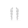 Swarovski Mesmera earrings, Marquise cut, White, Rhodium plated