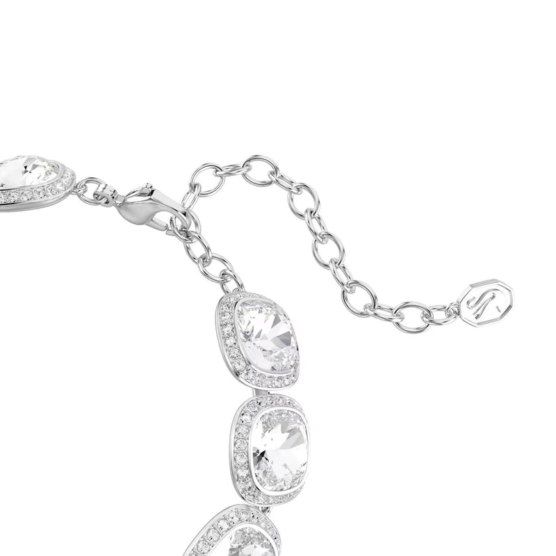 Swarovski Una Angelic bracelet, Cushion cut, White, Rhodium plated