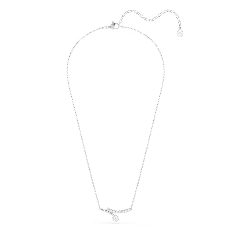 Swarovski Matrix necklace, Round cut, White, Rhodium plated