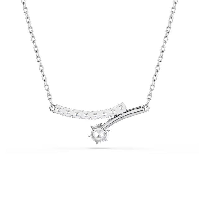 Swarovski Matrix necklace, Round cut, White, Rhodium plated