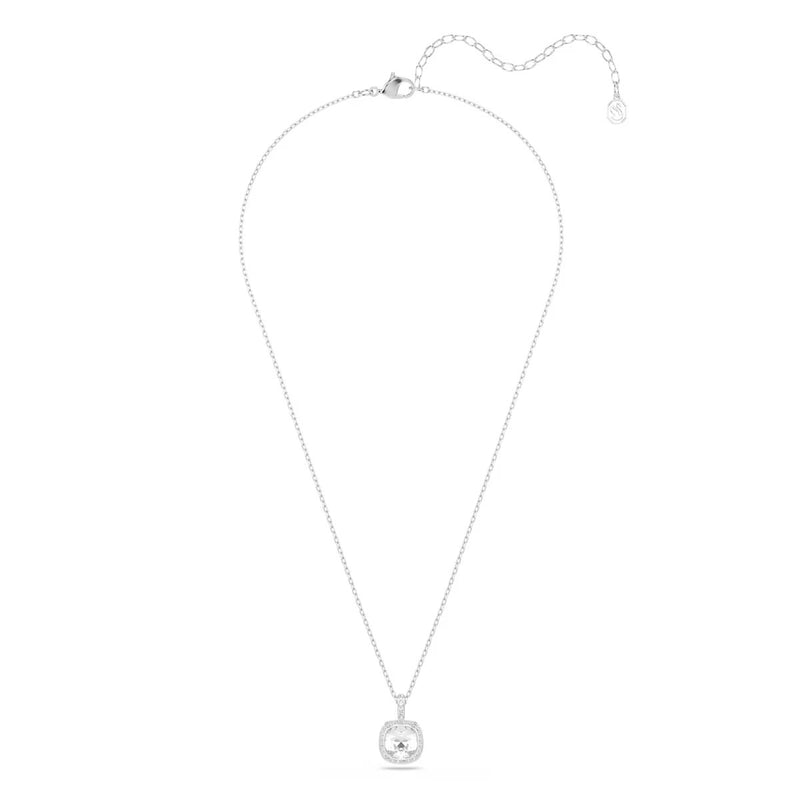 Swarovski Una Angelic pendant, Cushion cut, White, Rhodium plated