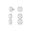 Swarovski Una Angelic earrings, Cushion cut, White, Rhodium plated