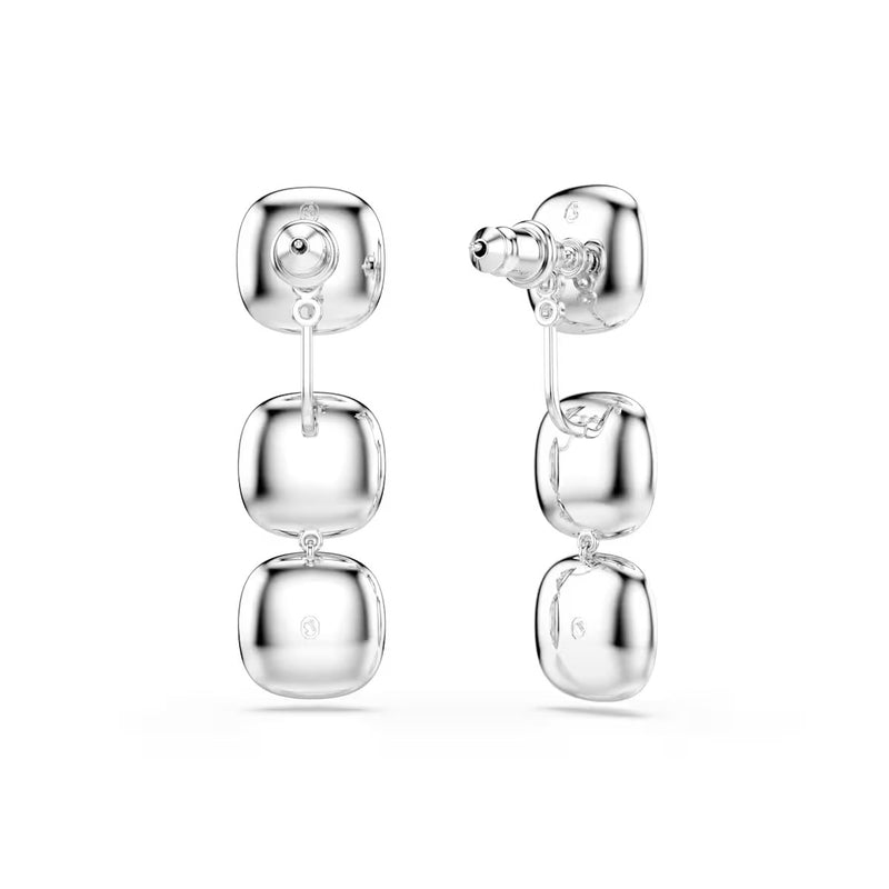 Swarovski Una Angelic earrings, Cushion cut, White, Rhodium plated