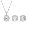 Swarovski Una Angelic set, Cushion cut, White, Rhodium plated
