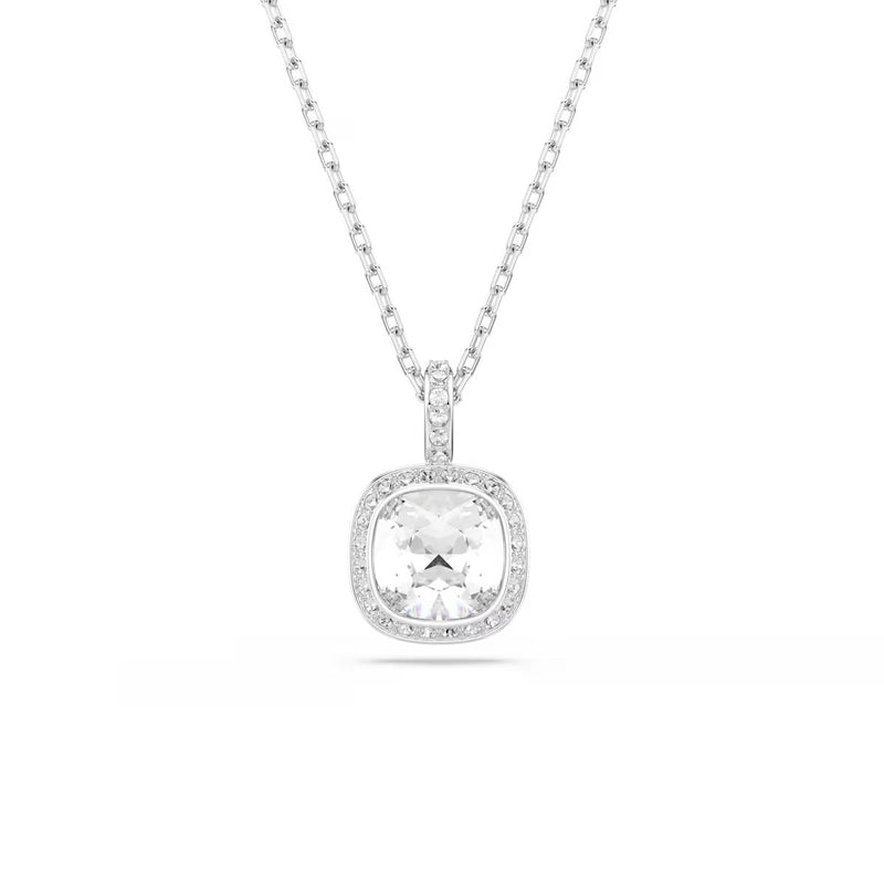 Swarovski Una Angelic set, Cushion cut, White, Rhodium plated