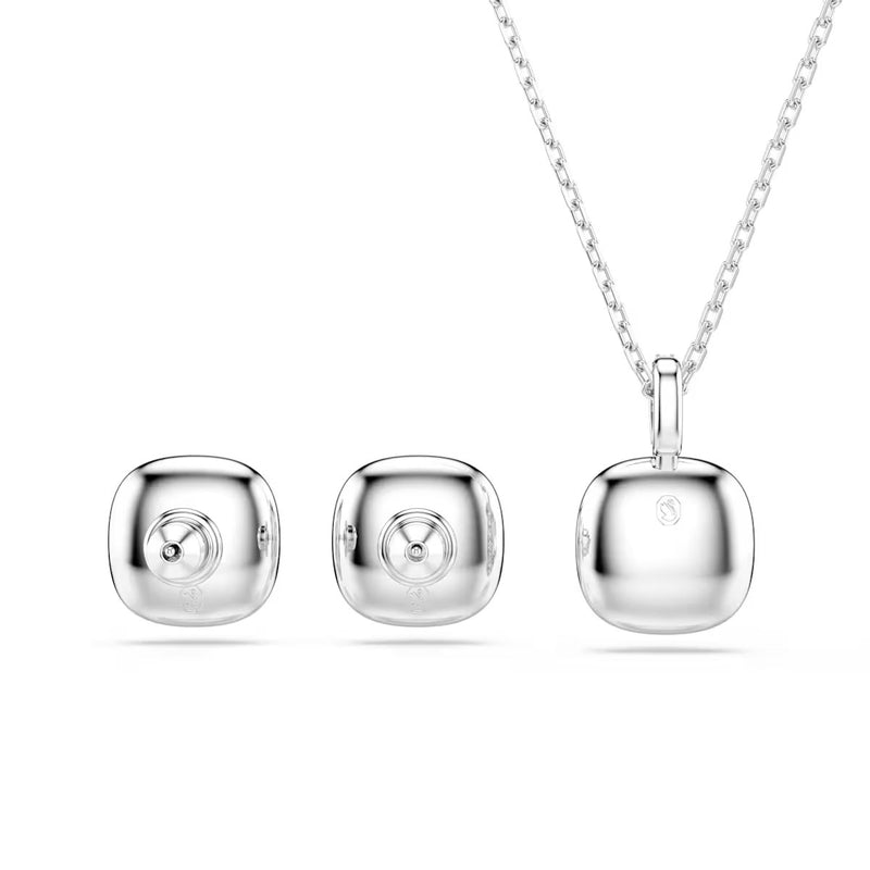 Swarovski Una Angelic set, Cushion cut, White, Rhodium plated