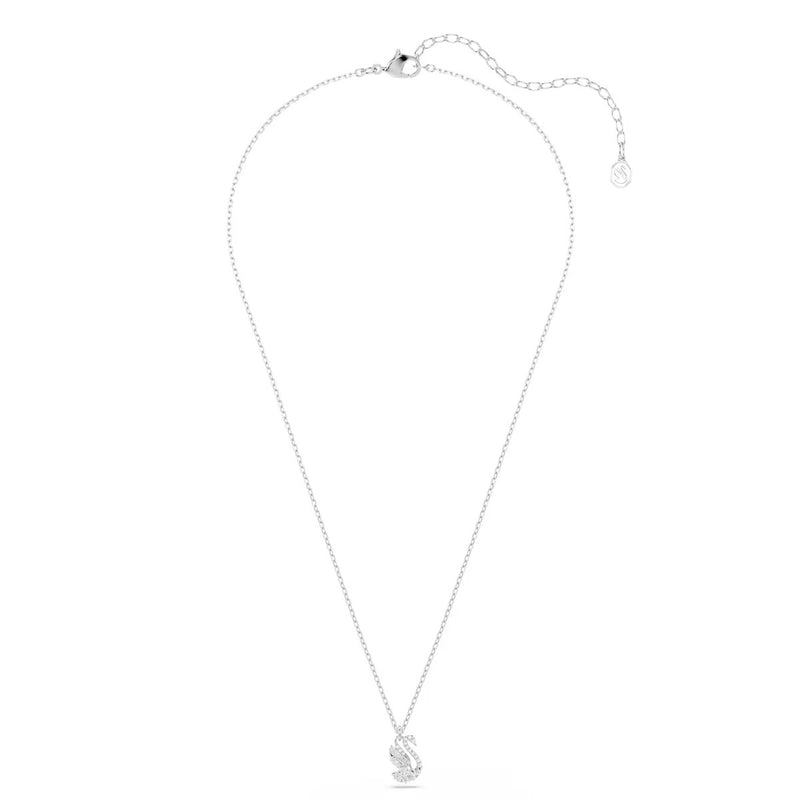 Swarovski Swan pendant, Mixed cuts, Swan, White, Rhodium plated