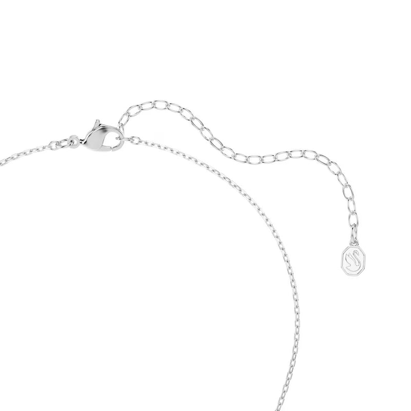 Swarovski Swan pendant, Mixed cuts, Swan, White, Rhodium plated
