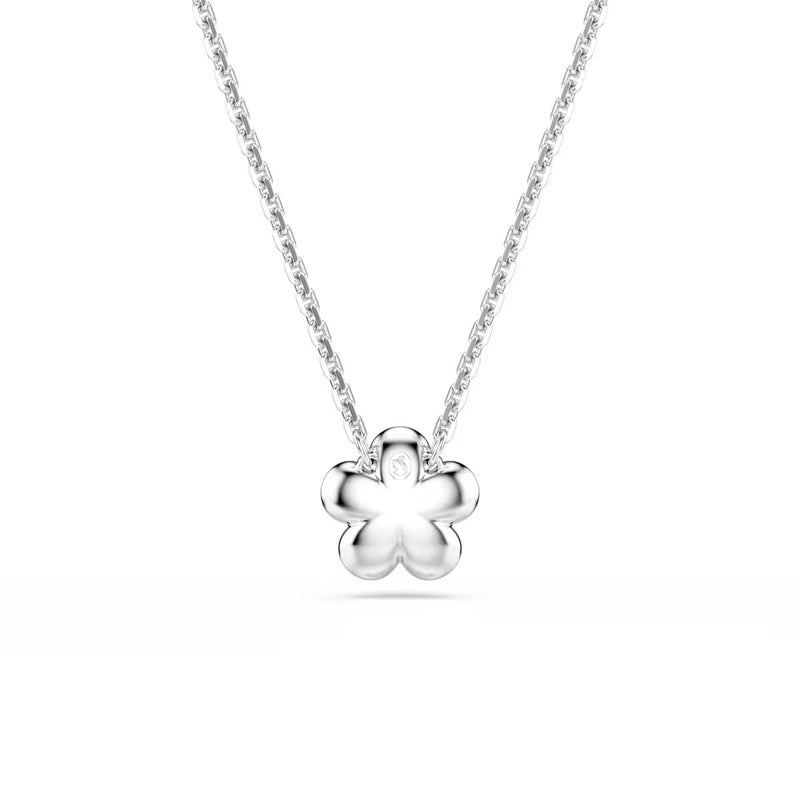 Swarovski x Ariana Grande pendant, Round cut, Flower, White, Rhodium plated