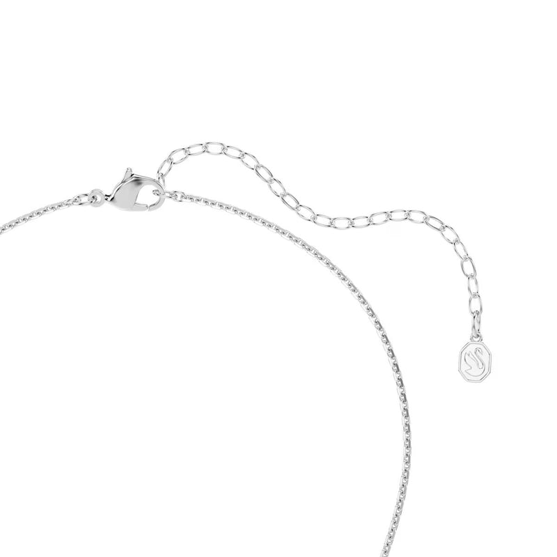 Swarovski x Ariana Grande pendant, Round cut, Flower, White, Rhodium plated