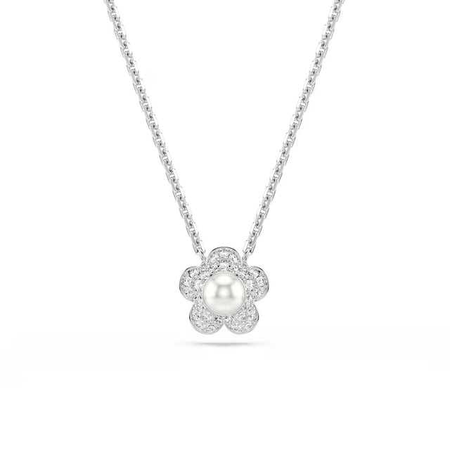 Swarovski x Ariana Grandependant, Round cut, Flower, White, Rhodium plated