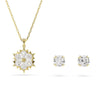 Swarovski Magic set, Set (2), Mixed cuts, Snowflake, White, 18K gold finish