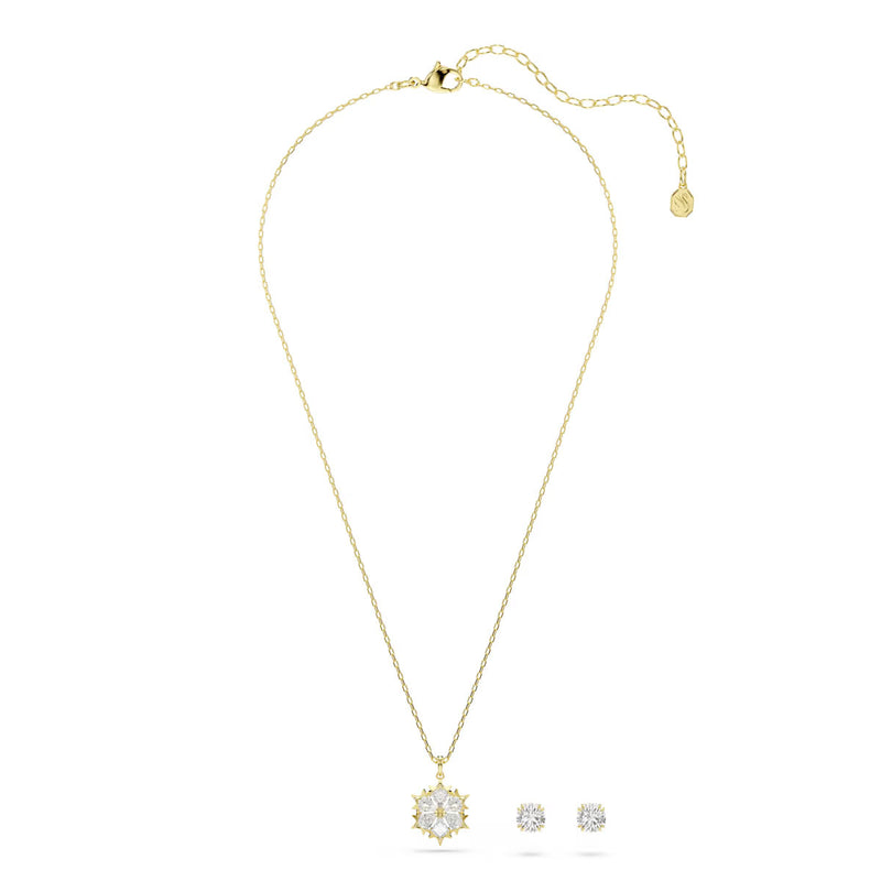 Swarovski Magic set, Set (2), Mixed cuts, Snowflake, White, 18K gold finish