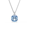Swarovski Millenia pendant, Cushion cut, Blue, Rhodium plated