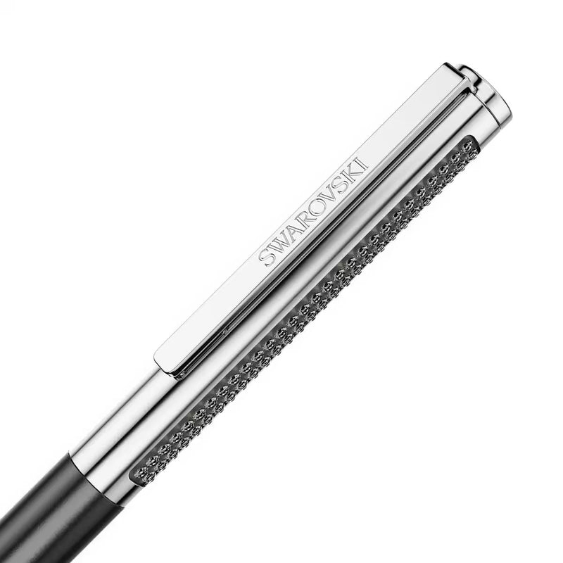 Swarovski Matrix Tennis ballpoint pen, Black lacquered, Chrome plated