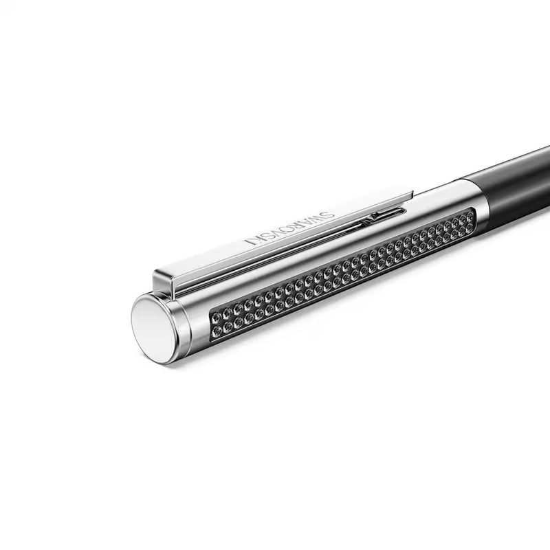Swarovski Matrix Tennis ballpoint pen, Black lacquered, Chrome plated