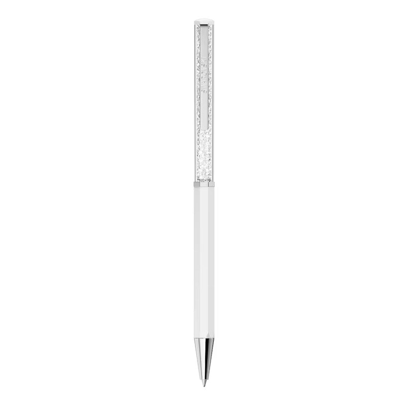 Swarovski Crystalline ballpoint pen, White lacquered, Chrome plated