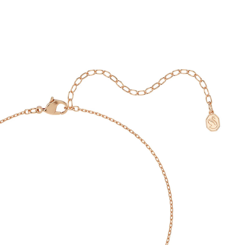 Swarovski Swan pendant, Mixed cuts, Swan, Black, 18K rose gold finish