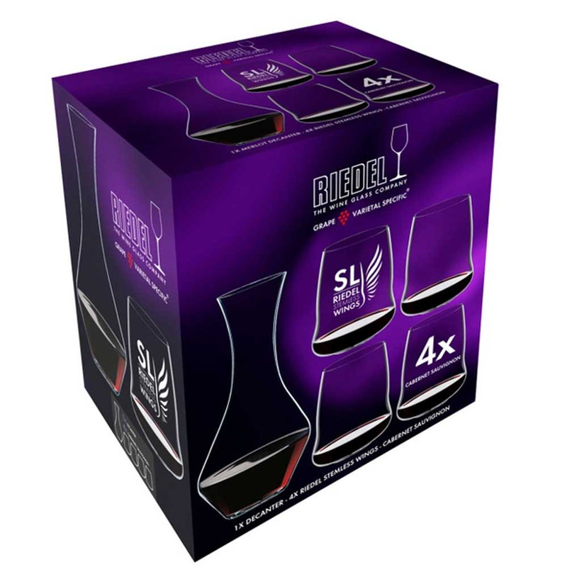 Riedel Stemless Wings Cabernet  Set + Decanter #5