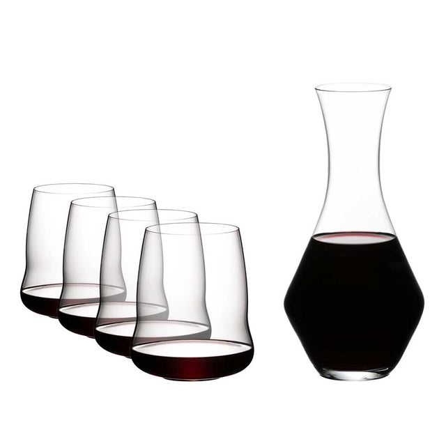 Riedel Stemless Wings Cabernet  Set + Decanter