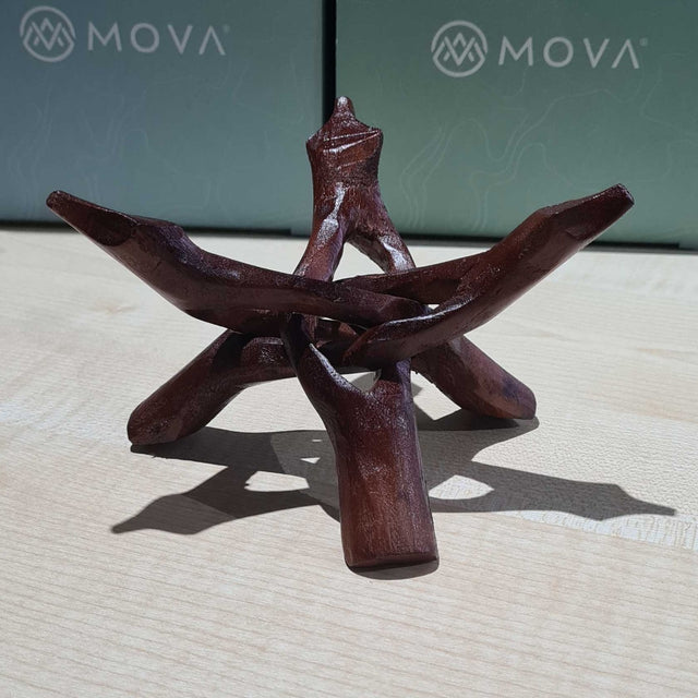 Wooden 3 Pronged Finished 6'' Globe Stand