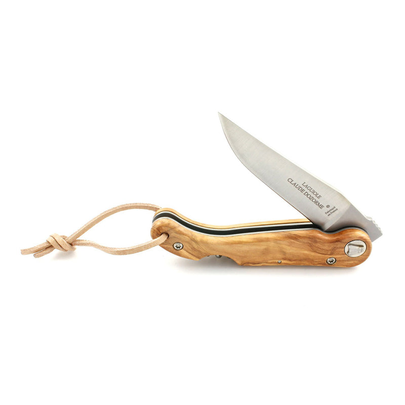 Baroudeur Pocket Knife & Corkscrew, Olive Wood, by Claude Dozorme