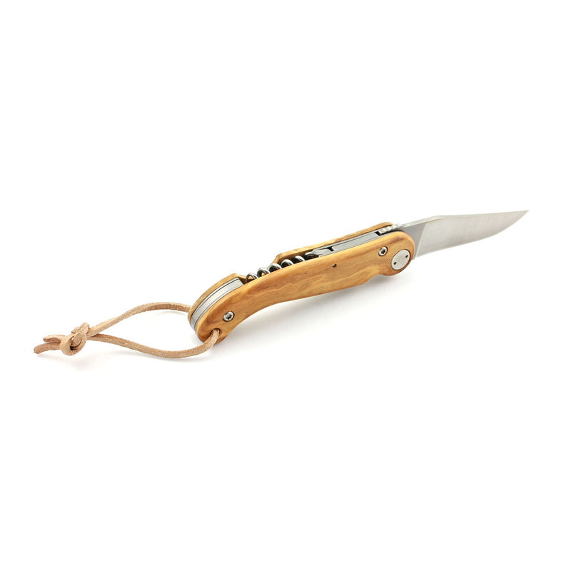 Baroudeur Pocket Knife & Corkscrew, Olive Wood, by Claude Dozorme