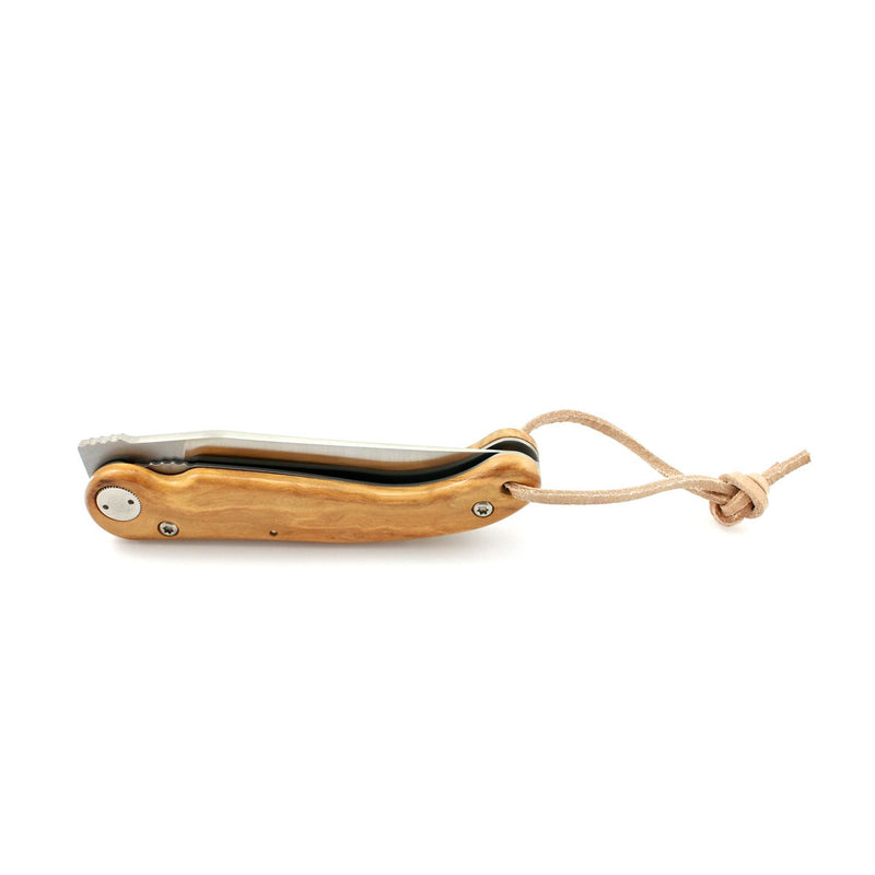 Baroudeur Pocket Knife & Corkscrew, Olive Wood, by Claude Dozorme