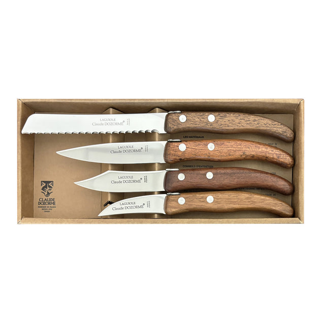 Berlingot La Petite Cuisine Knives, Set of 4, Exotic Wood, by Claude Dozorme