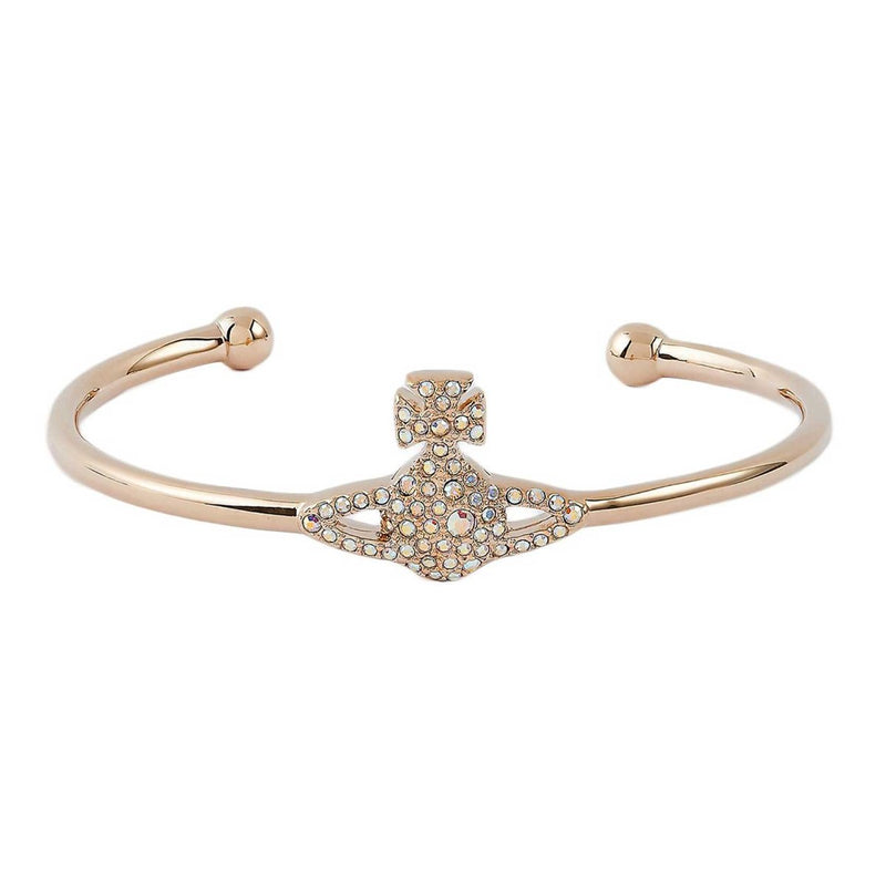 Vivienne Westwood Vintage Rose Grace Bas Relief Open Bangle, Rose Gold Plated
