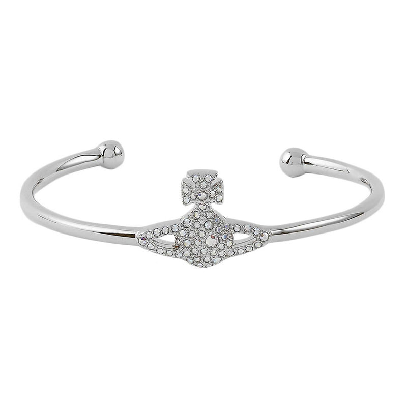 Vivienne Westwood Grace Bas Relief Open Bangle, Rhodium Plated
