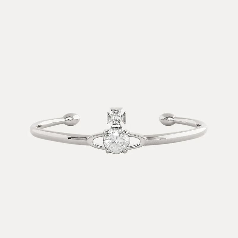 Vivienne Westwood Reina Large Silver Bangle, Platinum Plated