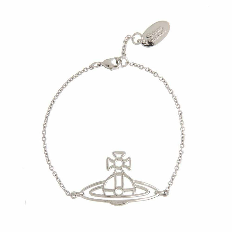 Vivienne Westwood Thin Lines Flat Orb Bracelet, Palladium Plated