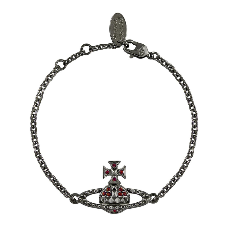 Vivienne Westwood Mayfair Bas Relief Siam Crystal Bracelet, Gunmetal Plated