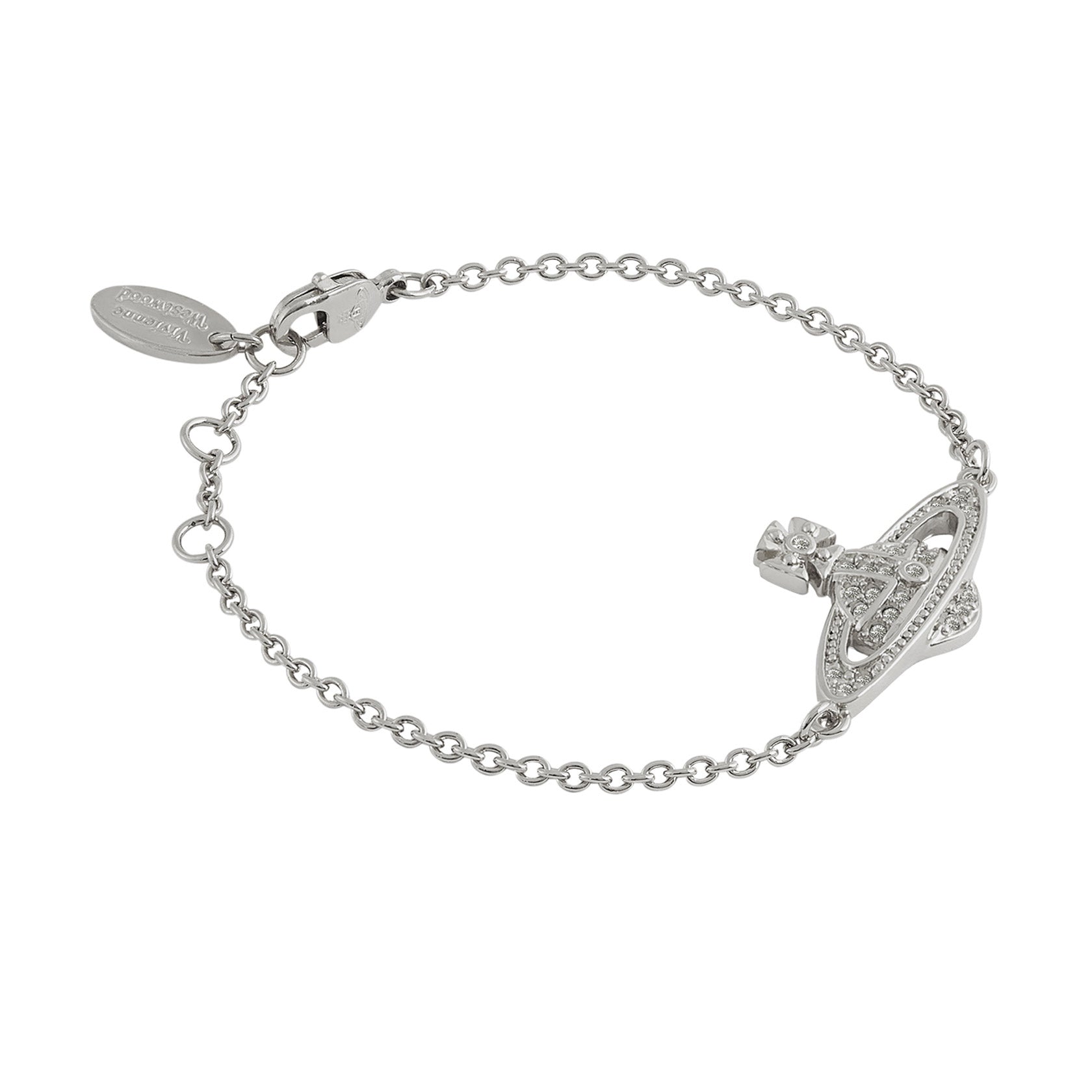 Vivienne Westwood Mini Bas Relief Chain Bracelet, Platinum Plated
