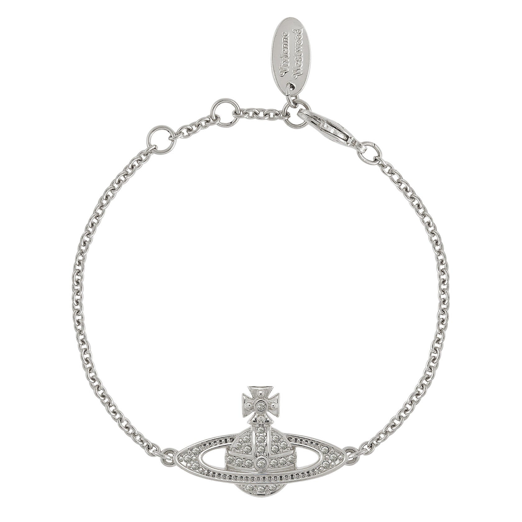 Vivienne Westwood Mini Bas Relief Chain Bracelet, Platinum Plated