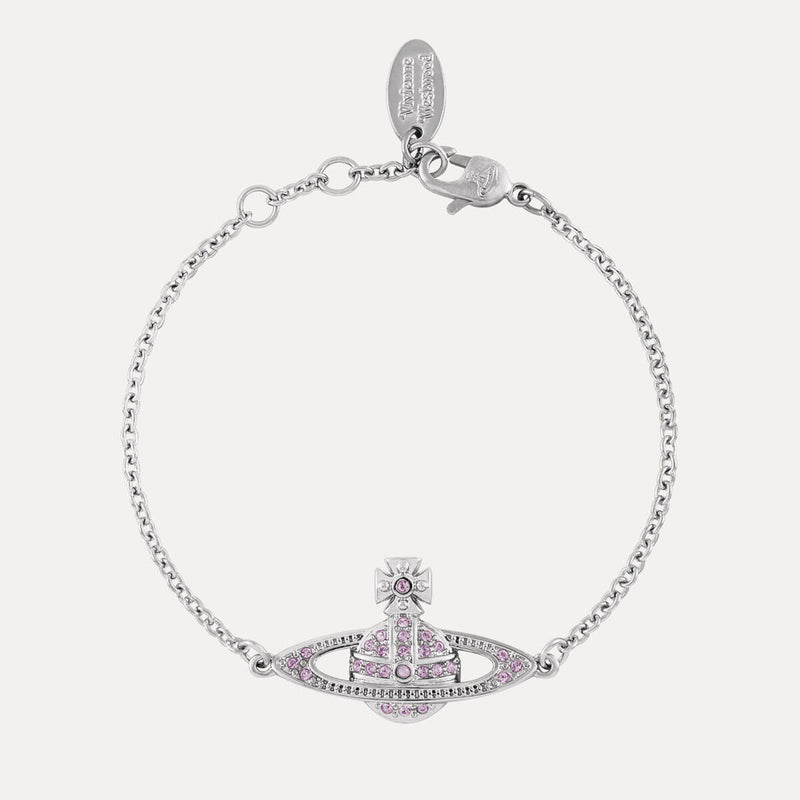 Vivienne Westwood Mini Bas Relief Chain Violet Bracelet, Platinum Plated