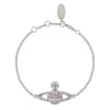 Vivienne Westwood Mmini Bas Relief Pink Chain Bracelet, Platinum Plated