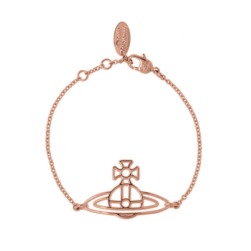 Vivienne Westwood Thin Lines Flat Orb Bracelet, Rose Gold Plated
