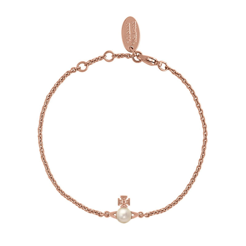 Vivienne Westwood Balbina Cream Pearl Bracelet, Rose Gold Plated