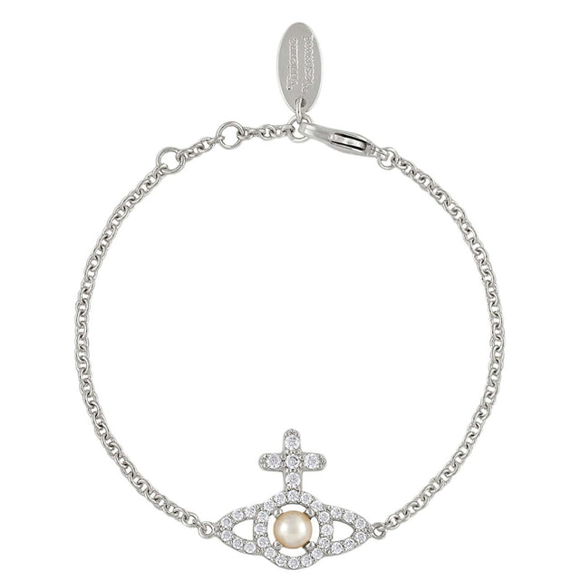 Vivienne Westwood Olympia Pearl Chain Bracelet, Platinum Plated
