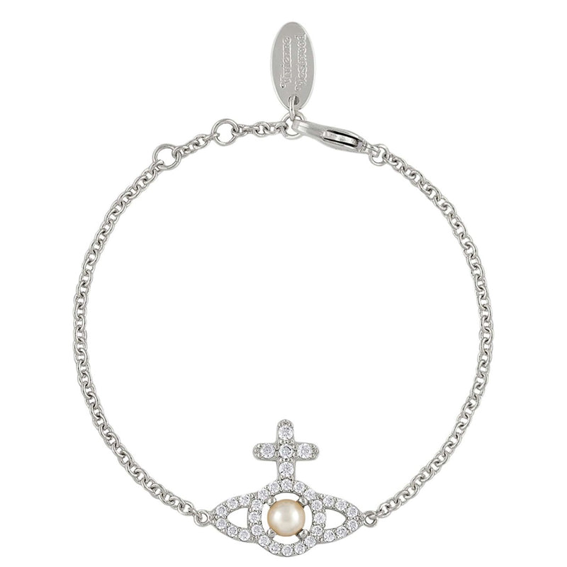 Vivienne Westwood Olympia Pearl Chain Bracelet, Platinum Plated
