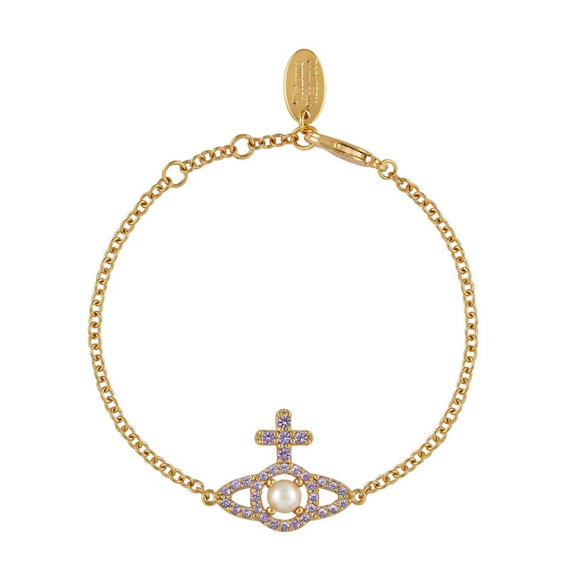 Vivienne Westwood Olympia Pearl Chain Bracelet, Gold Plated
