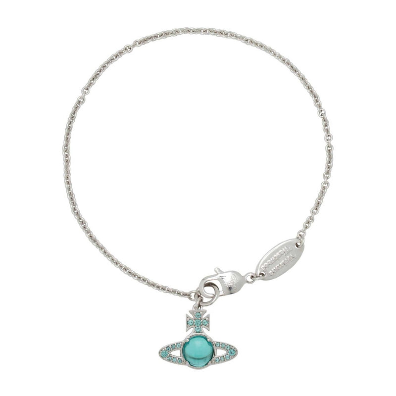 Vivienne Westwood Petulla Light Turquoise Bracelet, Platinum Plated
