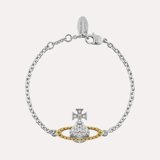 Vivienne Westwood Mayfair Bas Relief Silver/Gold Bracelet, Platinum Plated