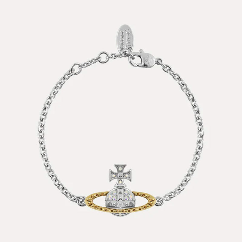 Vivienne Westwood Mayfair Bas Relief Silver/Gold Bracelet, Platinum Plated