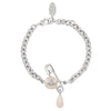 Vivienne Westwood Claude Small Creamrose Pearl Bracelet, Platinum Plated