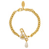 Vivienne Westwood Claude Small Creamrose Pearl Bracelet, Gold Plated