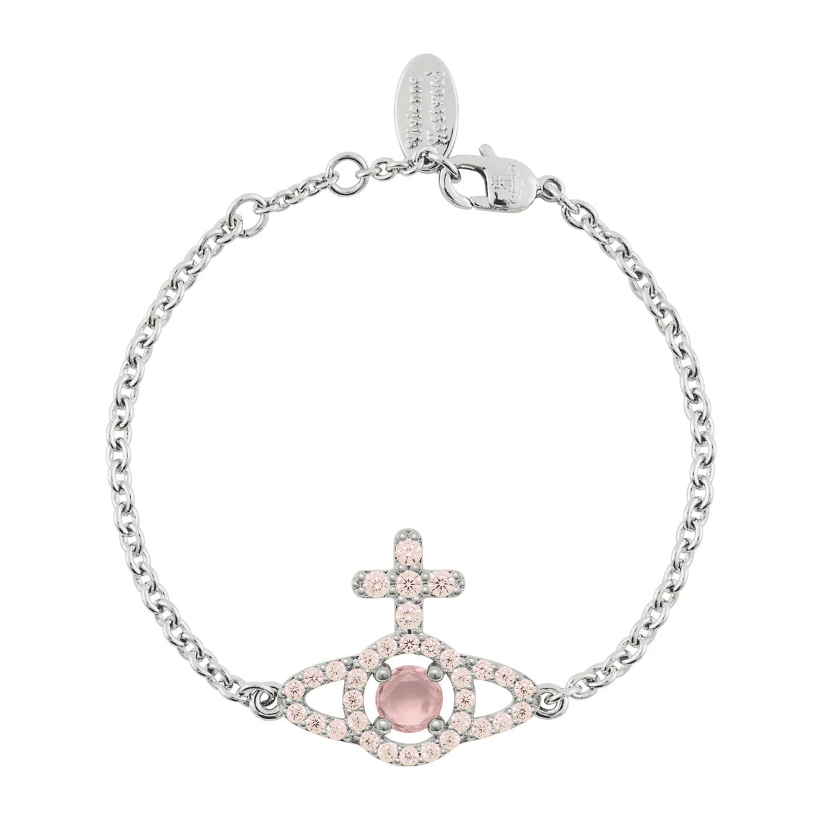VivienneWestwood ブレスレット Vivienne Westwood Olympia CZ Silver & Peach Bracelet, Silver Tone